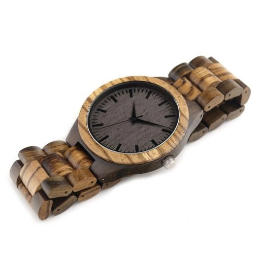 montre en bois style forestier bracelet