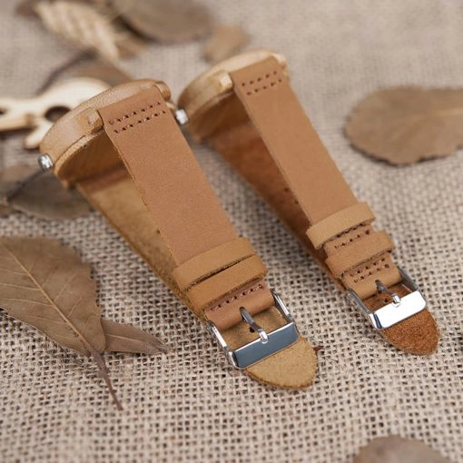montre en bois traditionnelle bracelet