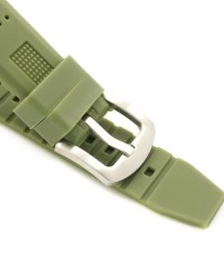 montre en bois vert silicone bracelet