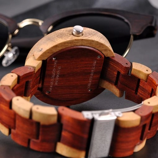 montre en bois satin bracelet