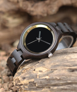 montre en bois metro marron naturelle