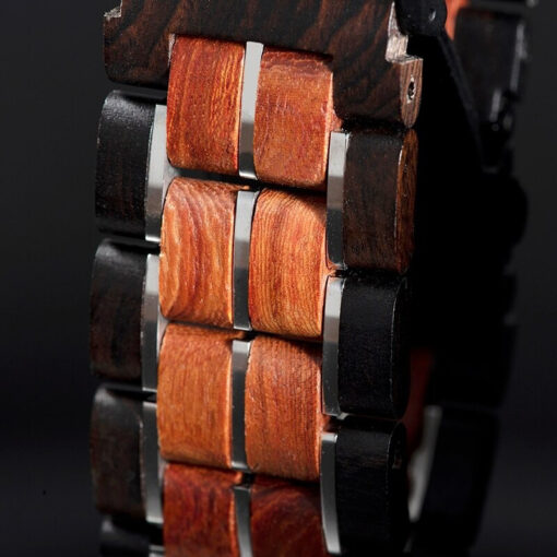 montre en bois unisexe prisma red bracelet