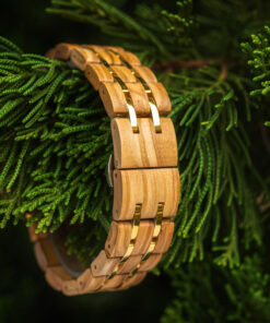 montre en bois femme lexa verte bracelet