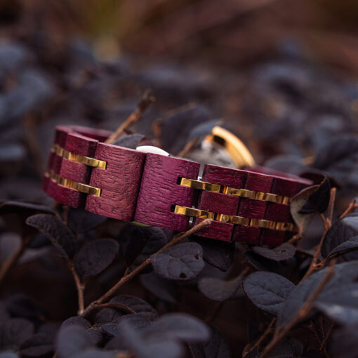montre en bois femme lexa violette bracelet