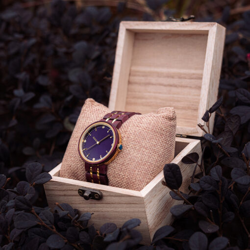 montre en bois femme lexa violette coffret en bois